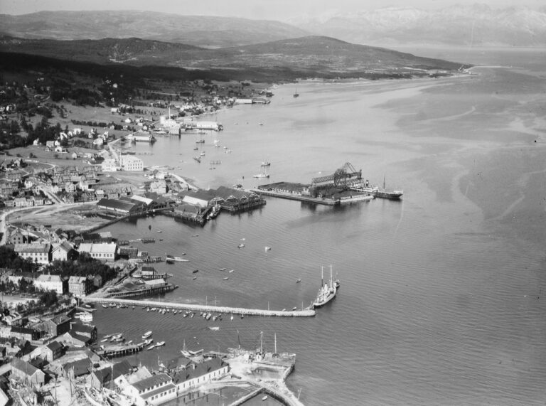 Flyfoto av Stakkevollvegen fra 1937